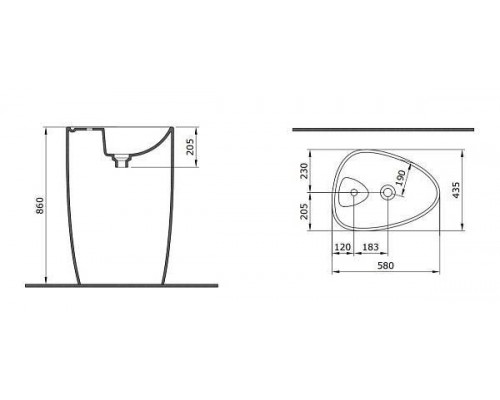 Allen Brau Infinity Раковина напольная 43,5x58x86h см, цвет: белый 4.21015.20
