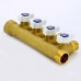 Коллектор НВ 3/4" с кранами UNI-FITT 4 выхода 1/2"Н 40мм