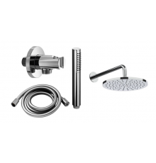 Душевой комплект, Almar, Shower KIT, KIT 300 round, верхний душ   ручной душ из латуни, шланг, шланговое подключение с держателем, цвет-хром