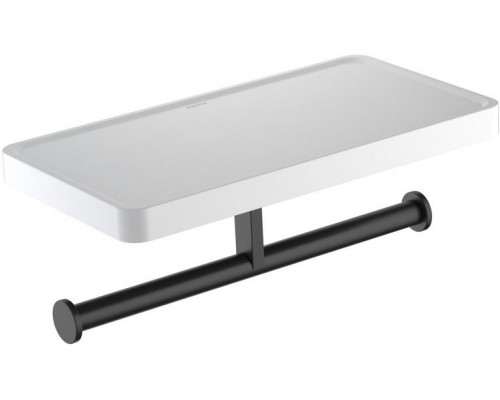 AQ4919MB ЕВРОПА бумагодержатель двойной с полкой, матовый черный AQ4919MB