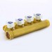Коллектор НВ 3/4" с кранами UNI-FITT 4 выхода 1/2"Н 40мм