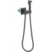 AQ1025MB ЛИРА комплект для гигиенического душа встроенный (смеситель c прогрессивным картриджем + гигиеническая лейка + шланг), матовый черный AQ1025MB