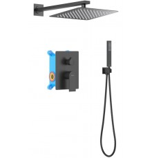 AQ1472MB ЛИРА Set 3 в 1 душевой комплект, матовый черный AQ1472MB