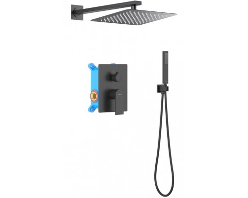 AQ1472MB ЛИРА Set 3 в 1 душевой комплект, матовый черный AQ1472MB