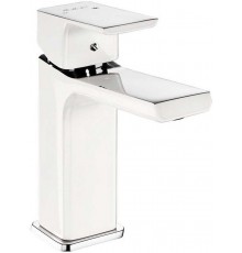 104808989EX TIERA смеситель для раковины 121 без донного клапана белый/ хром 104808989EX