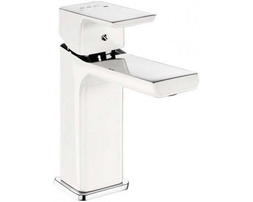 104808989EX TIERA смеситель для раковины 121 без донного клапана белый/ хром 104808989EX