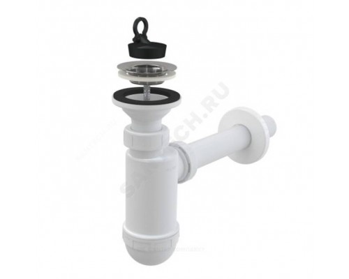 Сифон умыв бут лит/вып 1 1/4"x32 пр/тр 32 нерж/сетка Alca A410