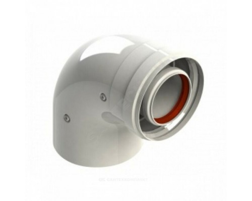 Отвод коаксиал 80/125мм 87гр с отв Wolf 2651489