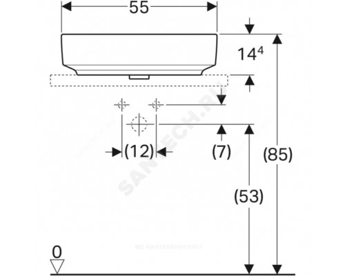 Умывальник меб VariForm 55 б/отв в/к Geberit 500.774.01.2