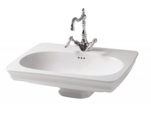 Раковина, Artceram, Civitas, шгв 680-495-220, отверстия для смесителя-1 сквозное, 2 промаркированных, цвет-белый глянцевый