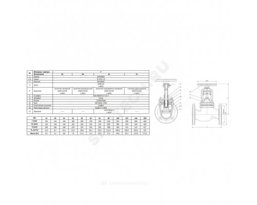 Клапан запорн ст Ду200 Ру40 фл сильф Zetkama 234F200E14