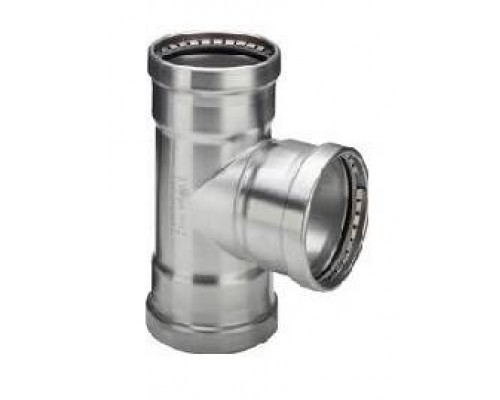 Тройник Sanpress Inox XL, нержав.сталь, 64,0 х 42,0 х 64,0 мм
