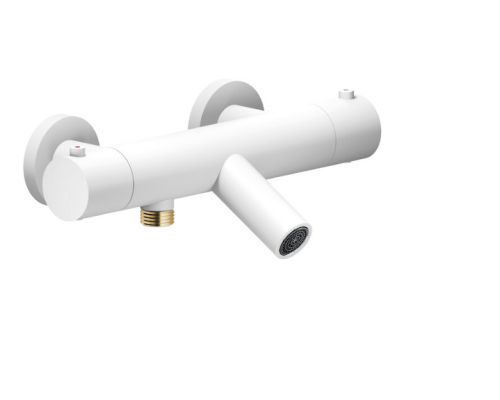 LV00010/1WM LIVE термостатический смеситель для ванны матовый белый LV00010/1WM