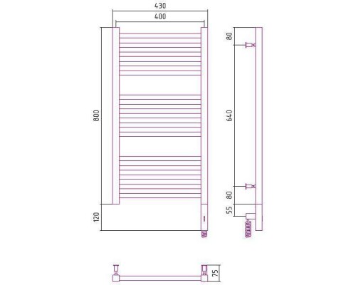 Сунержа Модус 3.0 Полотенцесушитель электрический 40x80h, прав., цвет: сатин 071-5701-8040 Сунержа Модус 3.0 Полотенцесушитель электрический 40x80h, прав., цвет: сатин 071-5701-8040