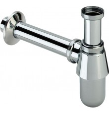 100674 Сифон для раковины (материал - латунь), декор розетка Ø50 mm, патрубок 75 mm, труба 200 mm, 1 1/4 x 32, хром 100674