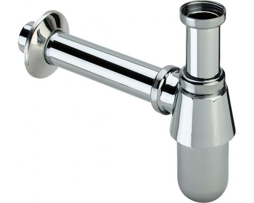 100674 Сифон для раковины (материал - латунь), декор розетка Ø50 mm, патрубок 75 mm, труба 200 mm, 1 1/4 x 32, хром 100674