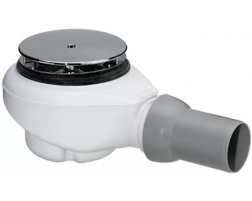 578916 Tempoplex Plus сифон для душевого поддона, для отверстия 90мм, 0,85 л/сек., горизонт. отвод, накладка хром 578916