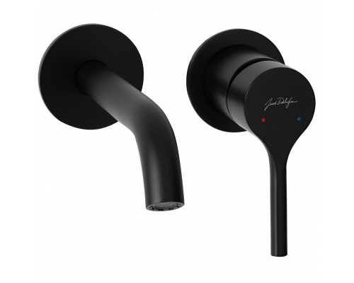 E28318-BL ELATE cмеситель для раковины на 2 отв., матовый черный E28318-BL