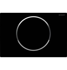 115.758.KM.5 Смывная клавиша Geberit Sigma10 смыв/стоп к 111.300/350/361/362/380/390/796, черные/глянцевый хром 115.758.KM.5