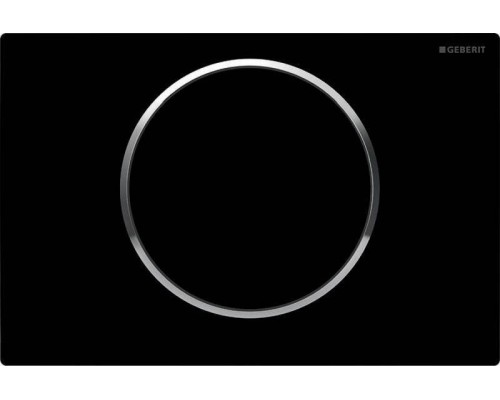 115.758.KM.5 Смывная клавиша Geberit Sigma10 смыв/стоп к 111.300/350/361/362/380/390/796, черные/глянцевый хром 115.758.KM.5