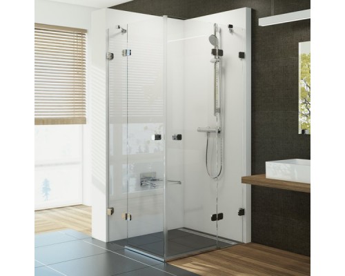 BSRV4-90 душевой уголок квадратный с угловым входом,хром+Транспарент 1UV77A00Z1