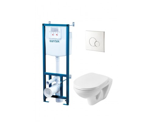 1.WH50.1.544 БОРЕАЛЬ ПЭК (подвес. унитаз с сиденьем soft close, инсталляция, панель хром) 1.WH50.1.544