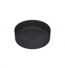 32880570400 STAGELINE Керамический умывальник D=400 mm, без перелива, вкл. принудительный слив G 1 1/4 и керамическую крышку, черный 32880570400
