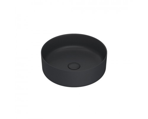 32880570400 STAGELINE Керамический умывальник D=400 mm, без перелива, вкл. принудительный слив G 1 1/4 и керамическую крышку, черный 32880570400