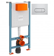 800-1873 Комплект: инсталляция Core 732-5800-01 и панель смыва Root R 740-2280 цвет глянцевый хром, 3/6 л, глубина установки 12 см, с крепежами 800-1873