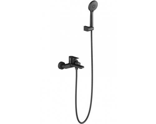 AQ1449MB ЛИРА смеситель для ванны с душевым набором 3jet, матовый черный AQ1449MB