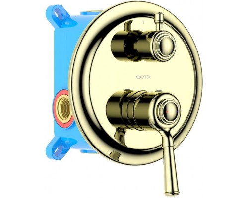 AQ1546PG КЛАССИК смеситель для ванны 2 режима (внешняя и скрытая часть), полир. золото AQ1546PG