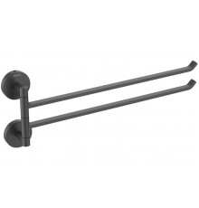 AQ4613MB БЕТТА полотенцедержатель двойной, матовый черный AQ4613MB