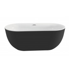 AQ-144778Bl АФИНА Ванна акриловая, отдельностоящая, 1700780600. В комплекте со сливом и ножками. Цвет белый глянцевый. Фронтальная панель: черная AQ-144778Bl