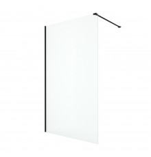 AQ WIW 12020BL Душевая перегородка Walk in с держателем 1200x2000 профиль черный, стекло прозрачное AQ WIW 12020BL