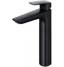 AQ1004MB ВЕГА смеситель для раковины высокий 227 без донного клапана, матовый черный AQ1004MB