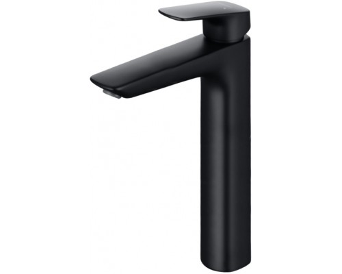 AQ1004MB ВЕГА смеситель для раковины высокий 227 без донного клапана, матовый черный AQ1004MB