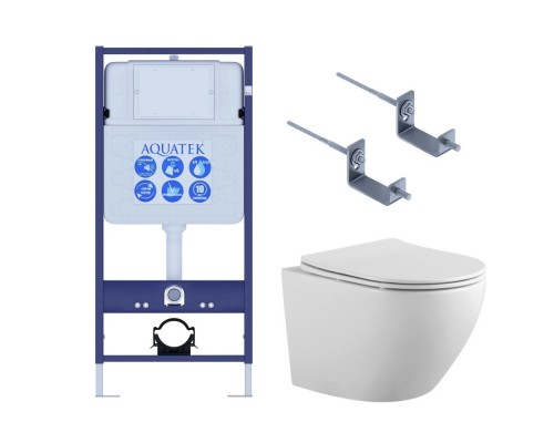 Set AQUATEK ЕВРОПА-KKI2 (рама AQUATEK Standard INS-0000012+звукоизоляционная прокладка+крепеж KKI-0000002+унитаз ЕВРОПА AQ1901-00+тонкое сиденье с ме Set AQUATEK ЕВРОПА-KKI2