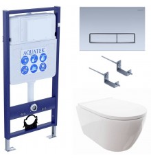 SET AQUATEK ПОЛАРИС (рама AQUATEK Standard INS-0000012+унитаз ПОЛАРИС AQ0700-00 с тонким сиденьем soft-close+ крепеж KKI-0000002 +панель KDI-0000027) SET AQUATEK ПОЛАРИС-027 4в1