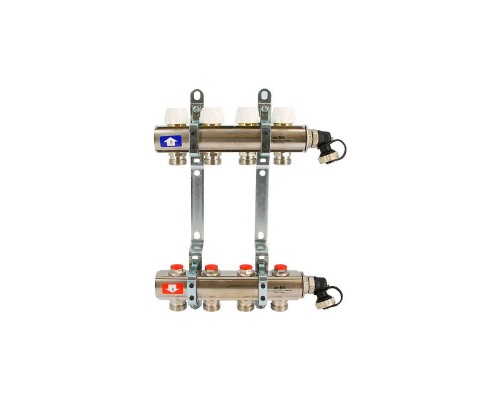 Коллекторная группа с балансировочными и термостатическими вентилями UNI-FITT серия I 1"x3/4"ЕК 8 выходов