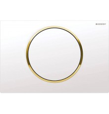 115.758.KK.5 Смывная клавиша Geberit Sigma10 смыв/стоп к 111.300/350/361/362/380/390/796, белые/позолота 115.758.KK.5