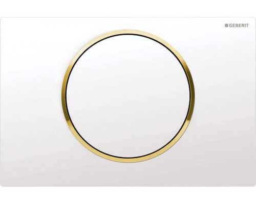 115.758.KK.5 Смывная клавиша Geberit Sigma10 смыв/стоп к 111.300/350/361/362/380/390/796, белые/позолота 115.758.KK.5