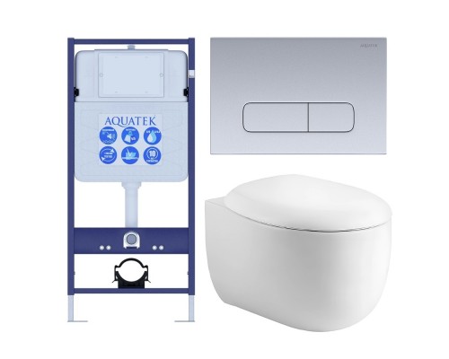 SET AQUATEK АЛЬТАИР-014 4в1 (рама AQUATEK Standard INS-0000012+крепеж KKI-0000002+клавиша KDI-0000014+унитаз АЛЬТАИР AQ1980-00 с тонким сиденьем soft SET AQUATEK АЛЬТАИР cm-014 4в1