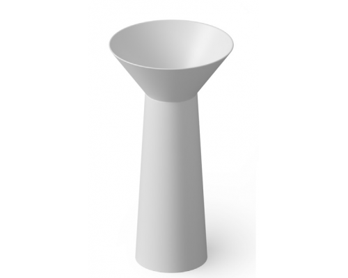 Раковина, DEA Design, Pedestal Basin, шгв 480-480-900, отверстия для смесителя-отсутствуют, цвет-белый матовый