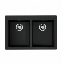Мойка, OMOIKIRI, Bosen, шгв 800-530-200, отверстия для смесителя-5 промаркированных, чаши-2, цвет-черный