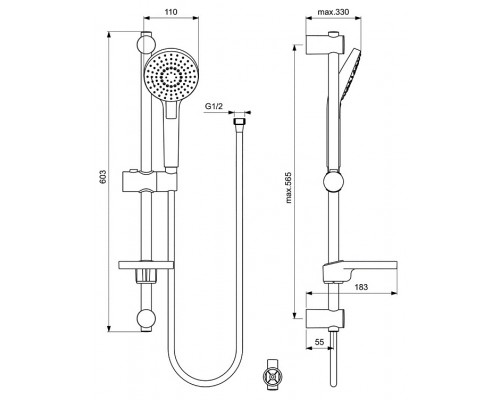 BD001AA Set CERAFLEX (B1713AA см-ль д/умыв. + B1721AA см-ль д/ванны + B2620AA душ. гарнитур) BD001AA