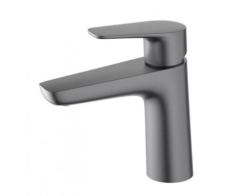 AQ1110BGM БЕТТА смеситель для раковины 98, без донного клапана, оружейная сталь (шлиф. черный хром) AQ1110BGM