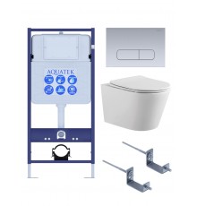 SET AQUATEK ВЕГА-1905-014 (рама AQUATEK Standard INS-0000012 с клавишей KDI-0000014 и крепежом KKI-0000002+унитаз ВЕГА AQ1905-00 с тонким сиденьем sc SET AQUATEK ВЕГА-1905-014