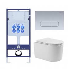 SET AQUATEK МИЯ 3в1 (рама AQUATEK Standard INS-0000012+клавиша KDI-0000014+унитаз МИЯ AQ2004-00 с тонким сиденьем soft-close SET AQUATEK МИЯ-014 3в1