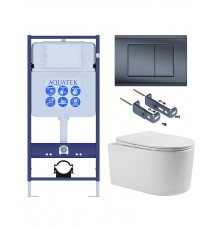 SET AQUATEK МИЯ Т-033 4в1(рама AQUATEK Standard INS-0000012+крепёж KKI-0000016 +кнопка KDI-0000033 +унитаз МИЯ AQ2004T-00 с тонким сиденьем soft-close SET AQUATEK МИЯ Т-033 4в1