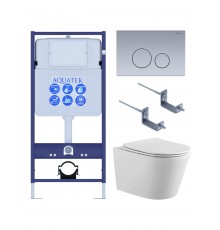 SET AQUATEK ВЕГА-1905-036 (рама AQUATEK Standard INS-0000012 с клавишей KDI-0000036 и крепежом KKI-0000002+унитаз ВЕГА AQ1905-00 с тонким сиденьем sc) SET AQUATEK ВЕГА-1905-036